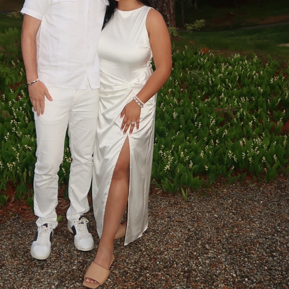 Abercrombie White Satin Dress